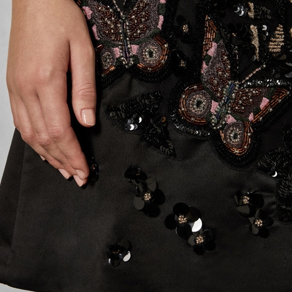 🍒NWT🍒 TED BAKER SEQUINE BUTTERFLY COCKTAIL DRESS - Picture 6 of 13